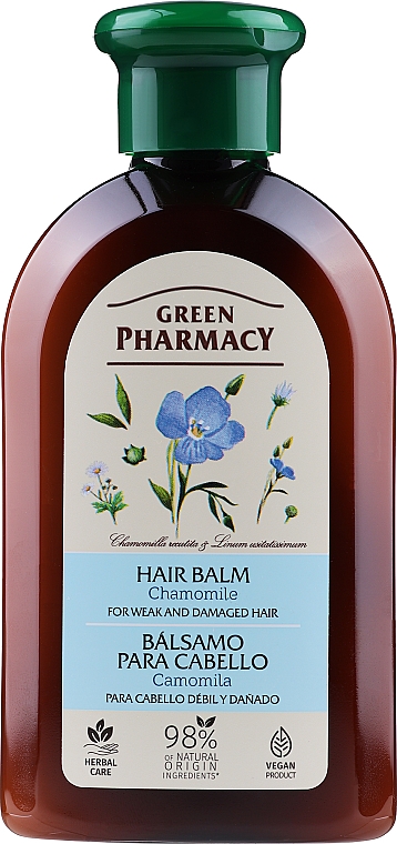 Balsam do włosów farbowanych i z pasemkami Rumianek i olej lniany - Green Pharmacy