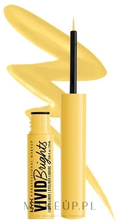 Eyeliner w płynie - NYX Professional Vivid Brights Liquid Liner — Zdjęcie 03 - Had Me At Yellow
