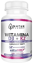 Witamina D3+K2, w tabletkach - NaturPlanet Vitamin D3 + K2 — Zdjęcie N2
