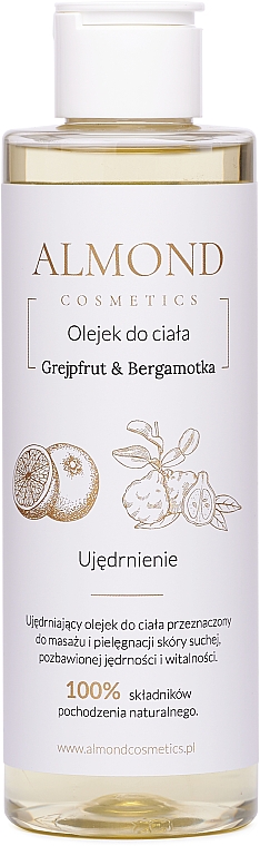 Ujędrniający olejek do ciała Grejpfrut i bergamotka - Almond Cosmetics — Zdjęcie N1