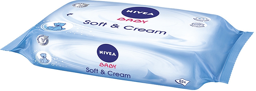 Chusteczki pielęgnacyjne dla dzieci Duo Pack 2x63 szt - NIVEA BABY Soft & Cream — Zdjęcie N3