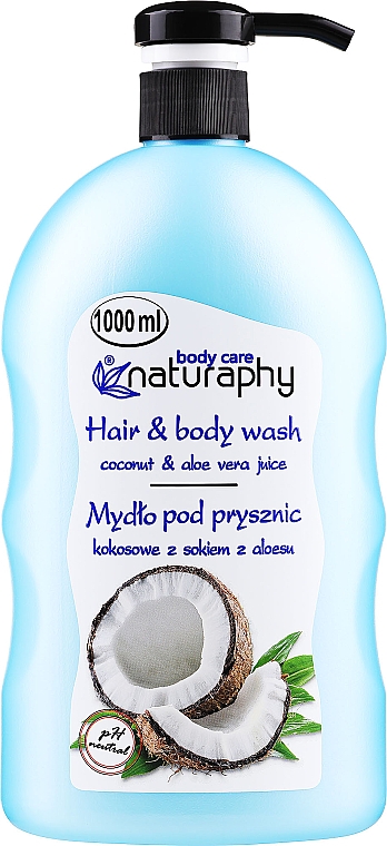 Mydło pod prysznic do włosów i ciała z olejem kokosowym - Naturaphy — Zdjęcie N5