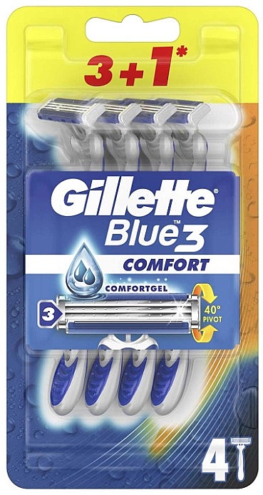 Zestaw jednorazowych maszynek do golenia 3+1 - Gillette Blue 3 Comfort — Zdjęcie N1