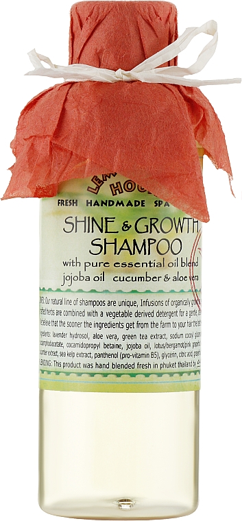 Naturalny szampon na porost włosów z olejem jojoba, ogórkiem i aloesem - Lemongrass House Shine & Growth Shampoo — Zdjęcie N1