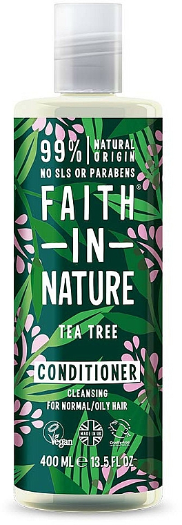 Odżywka do włosów normalnych i przetłuszczających się z olejkiem z drzewa herbacianego - Faith In Nature Tea Tree Conditioner — Zdjęcie N1