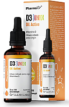 Suplement diety D3 Junior Oil Active z witaminą D i oliwą z oliwek - Pharmovit Clean label D3 Junior Oil Active — Zdjęcie N1