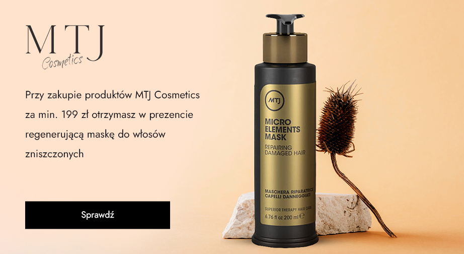 Przy zakupie produktów MTJ Cosmetics za min. 199 zł otrzymasz w prezencie regenerującą maskę do włosów zniszczonych.