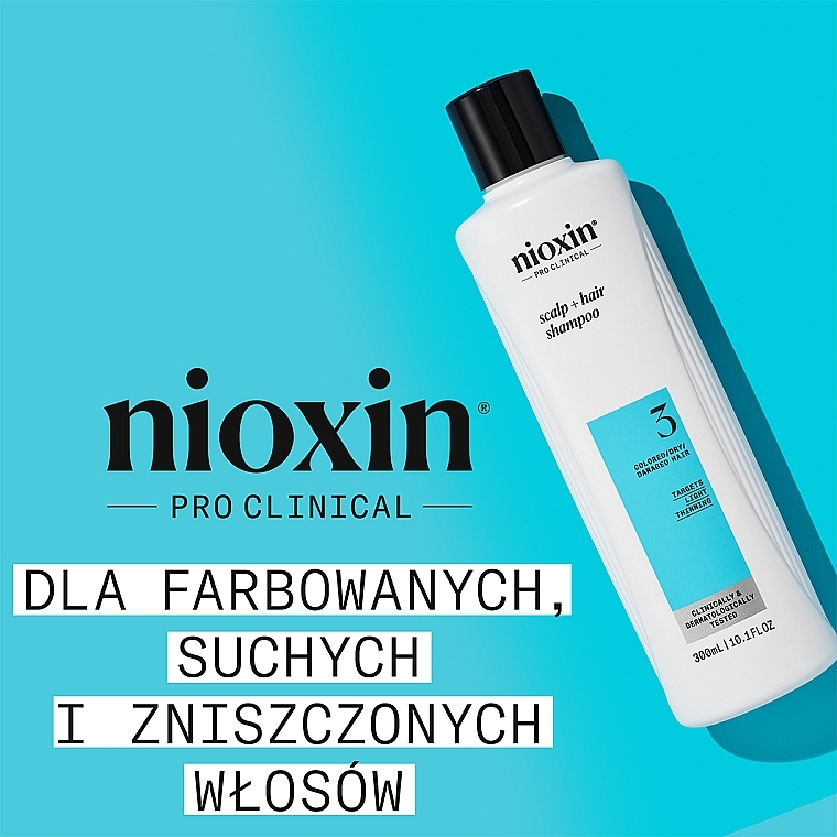 Szampon do skóry głowy i włosów suchych - Nioxin Pro Clinical System 3 Scalp + Hair Thickening Shampoo — Zdjęcie N2