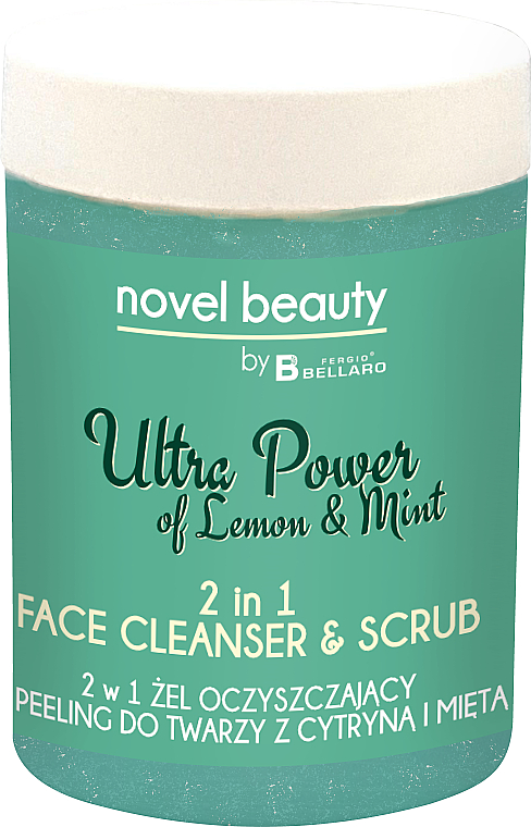 2 w 1 żel oczyszczający i peeling do twarzy z cytryną i miętą - Fergio Bellaro Novel Beauty Ultra Power Face Cleancer & Scrub — Zdjęcie N1