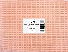 Serwetki papierowe do manicure, odporne na wilgoć, 40 x 32 cm, kolor brzoskwiniowy - Tuffi Proffi Premium — Zdjęcie N1