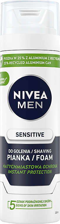 Zestaw - NIVEA MEN Sensitive Elegance (foam/200ml + af/sh/balm/100ml + deo/50ml + cr/75ml + bag) — Zdjęcie N6