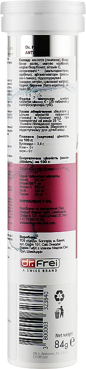 Tabletki musujące antystresowe Magnez + Witamina B6 + K + Tauryna + C - Dr. Frei Antistress — Zdjęcie N2