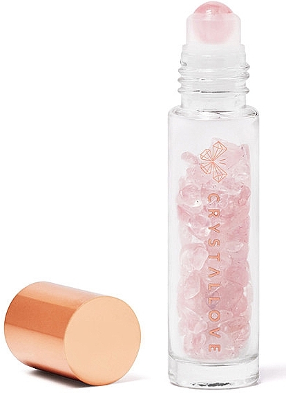 PREZENT! Buteleczka z kryształkami różowego kwarcu na olejek eteryczny (roll-on) - Crystallove — Zdjęcie N1