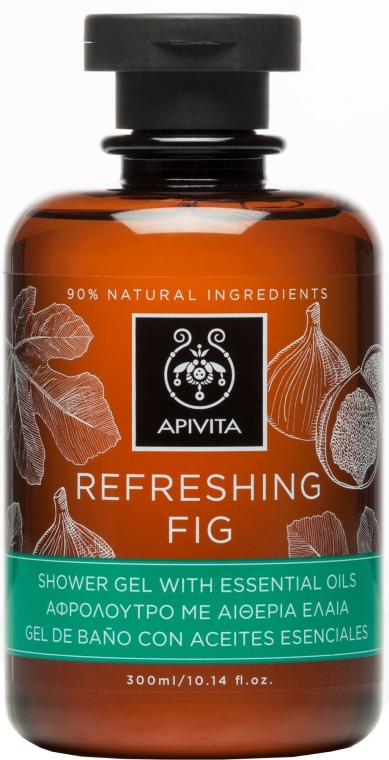 Żel pod prysznic z olejkami eterycznymi Figa - Apivita Refreshing Fig Shower Gel with Essential Oils — Zdjęcie N3