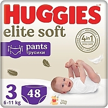 Pieluchomajtki Elite Soft Pants, rozmiar 3, 6-11 kg, 48 szt. - Huggies — Zdjęcie N4