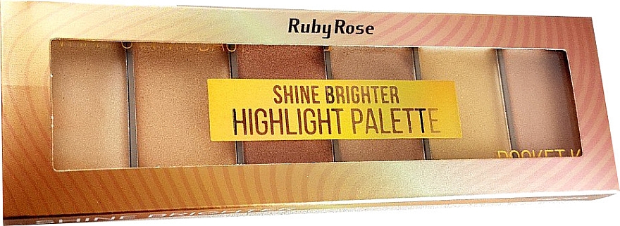 Paleta rozświetlaczy - Ruby Rose Shine Brighter Highlight Palette — Zdjęcie N2