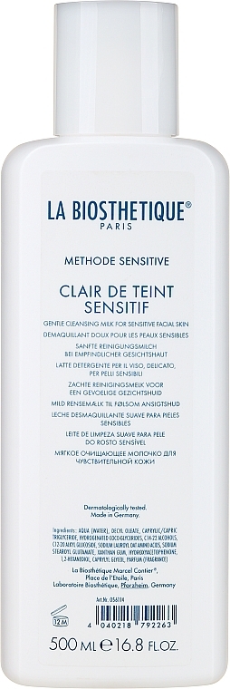 Delikatne mleczko do mycia twarzy - La Biosthetique Methode Sensitive Clair de Teint Sensitif Gentle Cleansing Milk — Zdjęcie N3