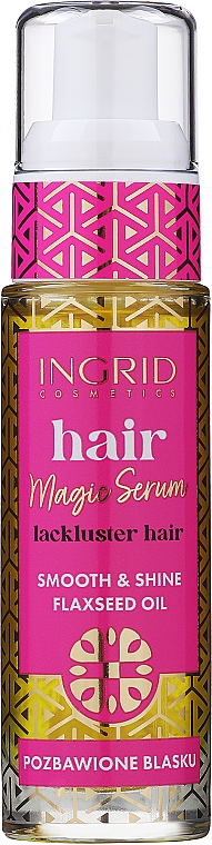 Wygładzająco-nabłyszczające serum do włosów z olejkiem lnianym - Ingrid Cosmetics Vegan Concentrated Hair Serum Flaxseed Oil — Zdjęcie N1