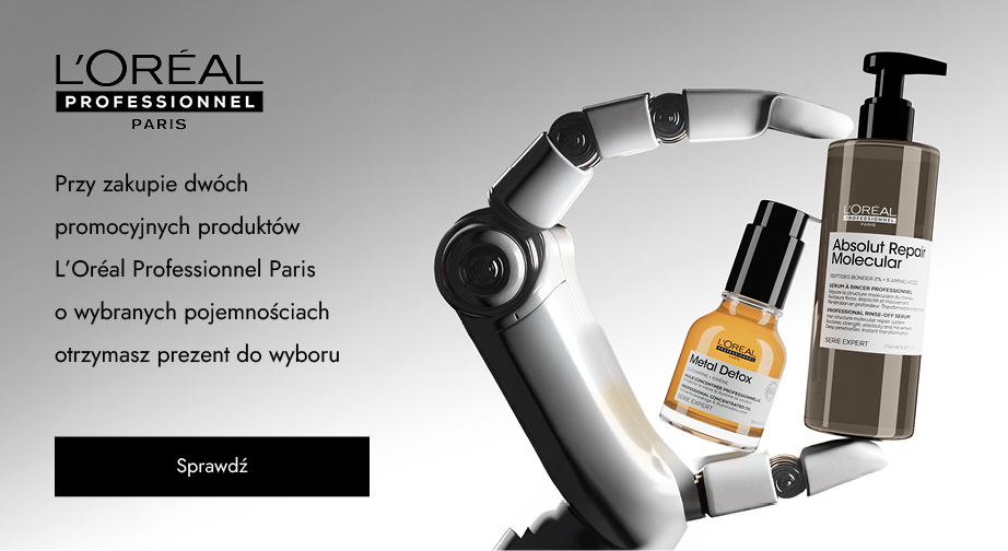 Przy zakupie dwóch promocyjnych produktów L'Oréal Professionnel Paris o wybranych pojemnościach otrzymasz prezent do wyboru.