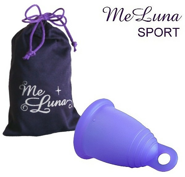 Kubeczek menstruacyjny, rozmiar S, ciemnofioletowy - MeLuna Sport Menstrual Cup Ring — Zdjęcie N1