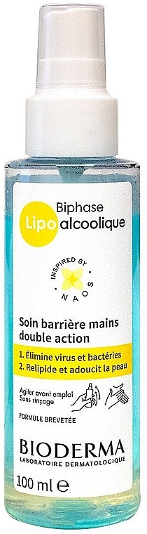 Dwufazowa pielęgnacja rąk na bazie alkoholu - Bioderma Biphase Lipo Alcoholic — Zdjęcie N2