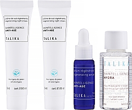 Zestaw - Talika Anti-Age Essentials Travel Kit (micel/water 30 ml + f/cr 15 ml + f/cr 15 ml + serum 7 ml + bag) — Zdjęcie N2