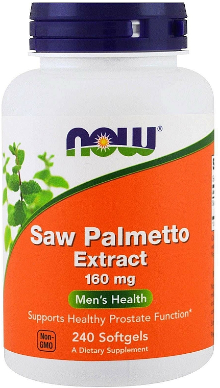 Suplement diety z wyciągiem z palmy sabałowej - Now Foods Saw Palmetto Extract, 160mg — Zdjęcie N2