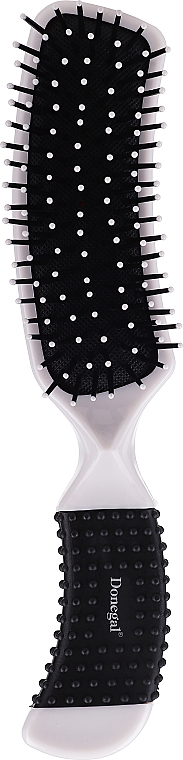 Szczotka do włosów, 9011, czarno-szara - Donegal Curved Cushion Hair Brush — Zdjęcie N1