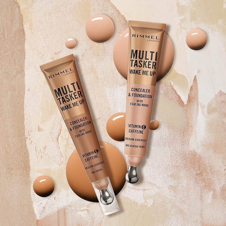 Korektor z końcówką chłodzącą - Rimmel Multi Tasker Wake Me Up Concealer & Foundation — Zdjęcie N7