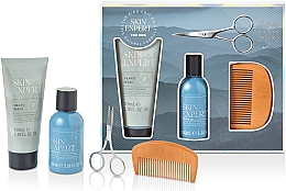 Kup Zestaw - The Kind Edit Co Skin Expert Men Beard Care Gift Set (shmp/100ml + b/oil/100ml + b/brush/1pcs + b/scissors/1pcs)