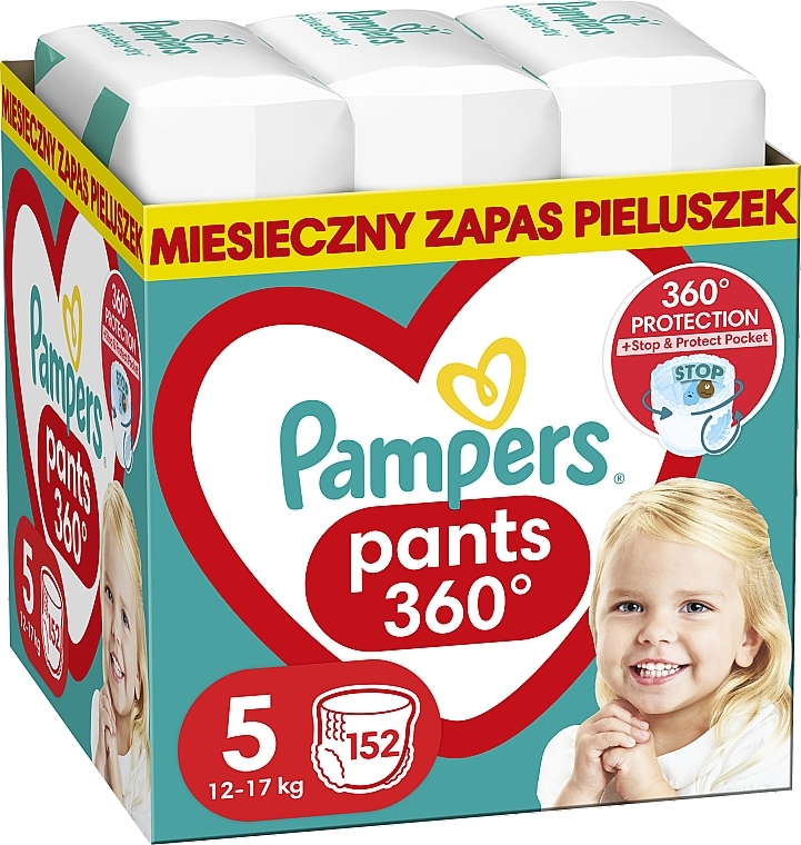 Pieluchomajtki Pants rozmiar 5 (Junior) 12-17 kg, Mega Box 152 szt. - Pampers