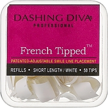 Tipsy długie francuskie - Dashing Diva French Tipped Long White 50 Tips (Size 3) — Zdjęcie N1