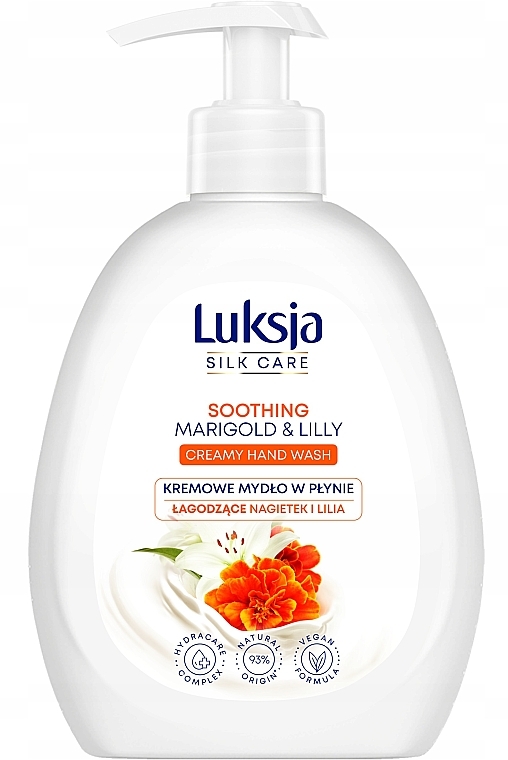 Kremowe mydło w płynie Nagietek i Lilia - Luksja Silk Care Soothing Marigold & Lily Hand Wash — Zdjęcie N1