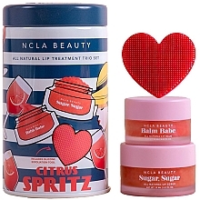 Kup Zestaw - NCLA Beauty Citrus Spritz Lip Set (l/balm/10ml + l/scrub/15ml + massager)