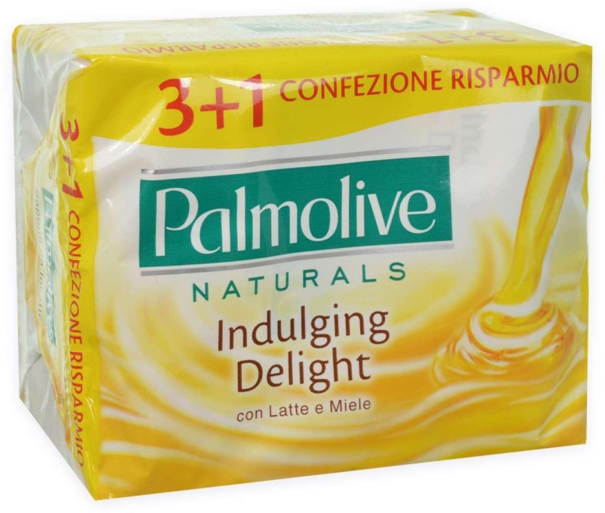 Mydło w kostce Mleko i miód, 3+1 - Palmolive Naturals Indulging Delight with Milk & Honey Soap — Zdjęcie N2