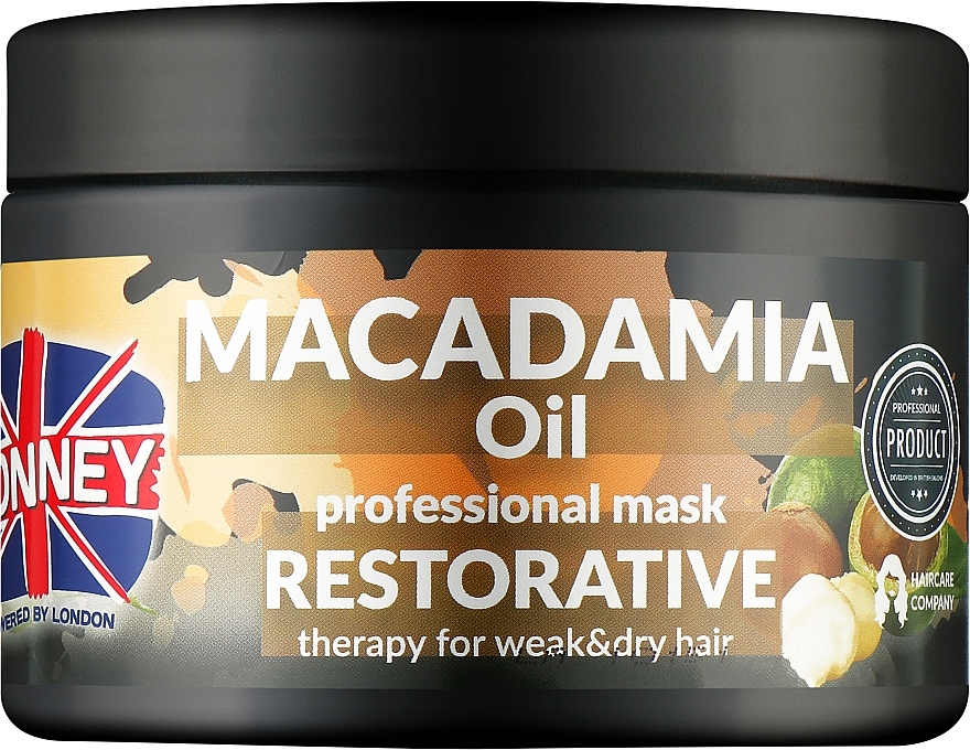 Wzmacniająca maska z olejem makadamia do włosów suchych i osłabionych - Ronney Professional Macadamia Oil Restorative Mask