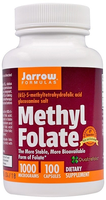 PRZECENA! Metylofolan w kapsułkach - Jarrow Formulas Methyl Folate, 1000 mcg * — Zdjęcie N1