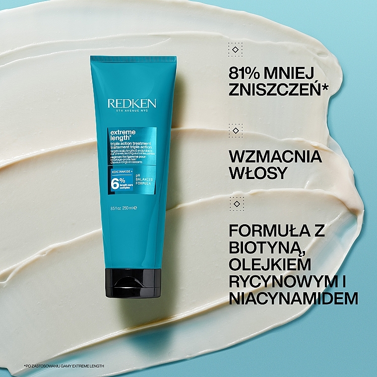 Głęboko regenerująca maska ​​do włosów zniszczonych - Redken Extreme Length Triple Action Treatment — Zdjęcie N2