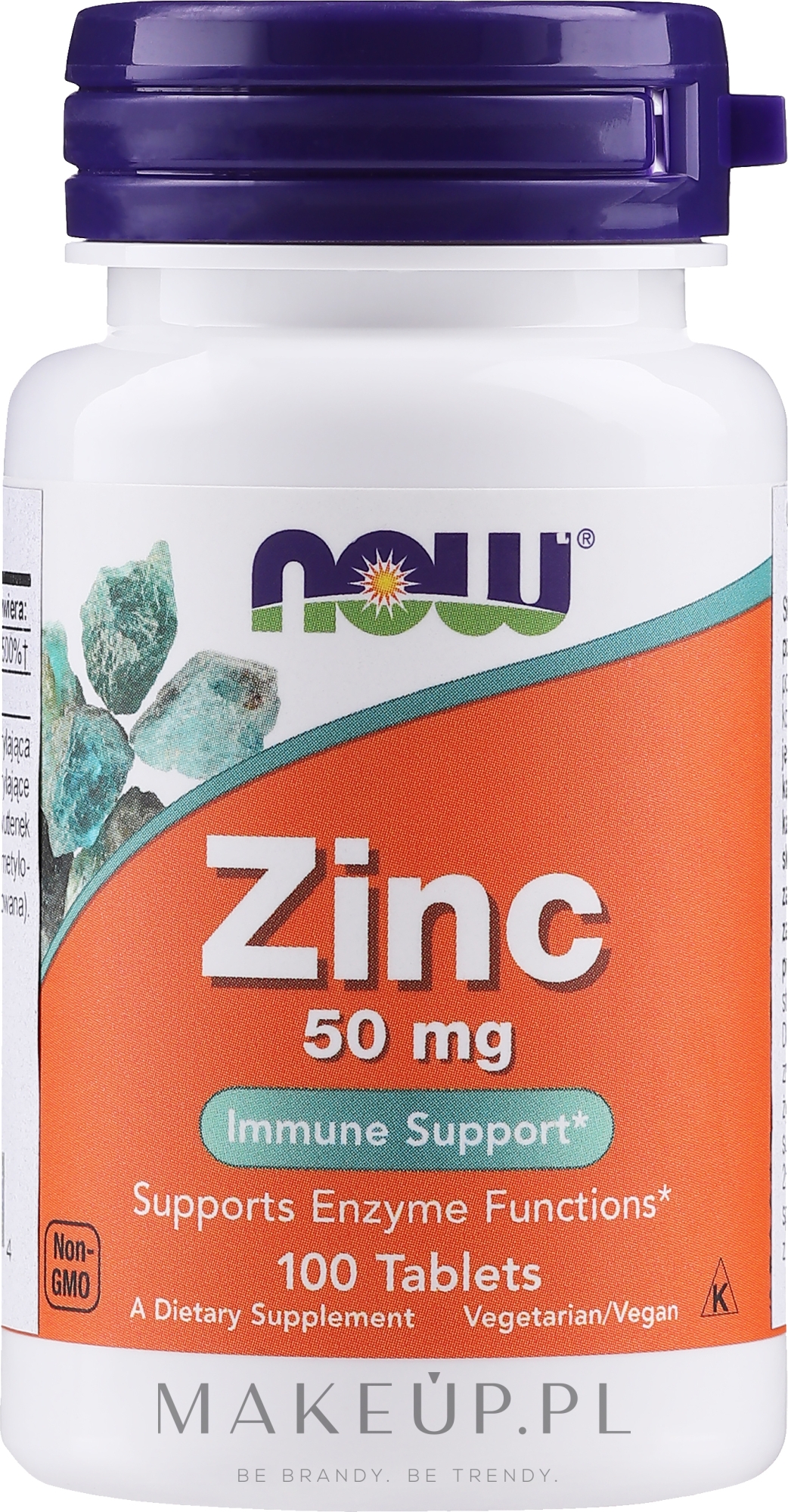 Now Foods Zinc 50mg Tabletki wegetariańskie z glukonianem cynku 50 mg