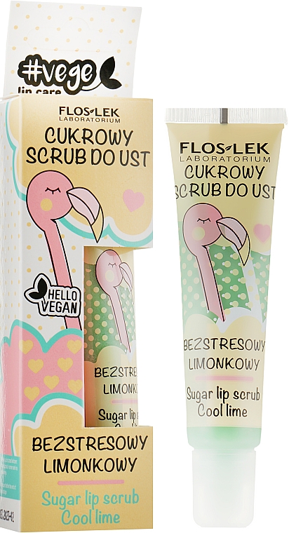 Cukrowy scrub do ust - Floslek Vege Lip Care Sugar Lip Scrub Cool Lime