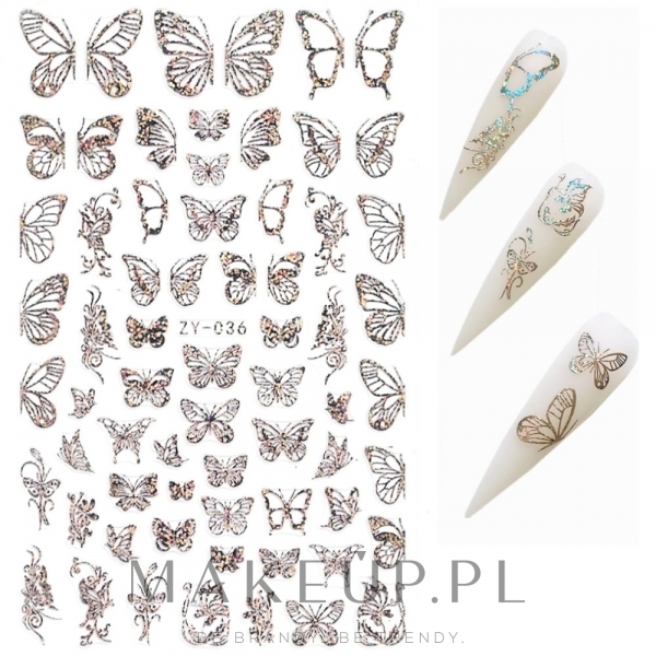 Naklejki na paznokcie Motyle - Deni Carte — Zdjęcie ZY-036