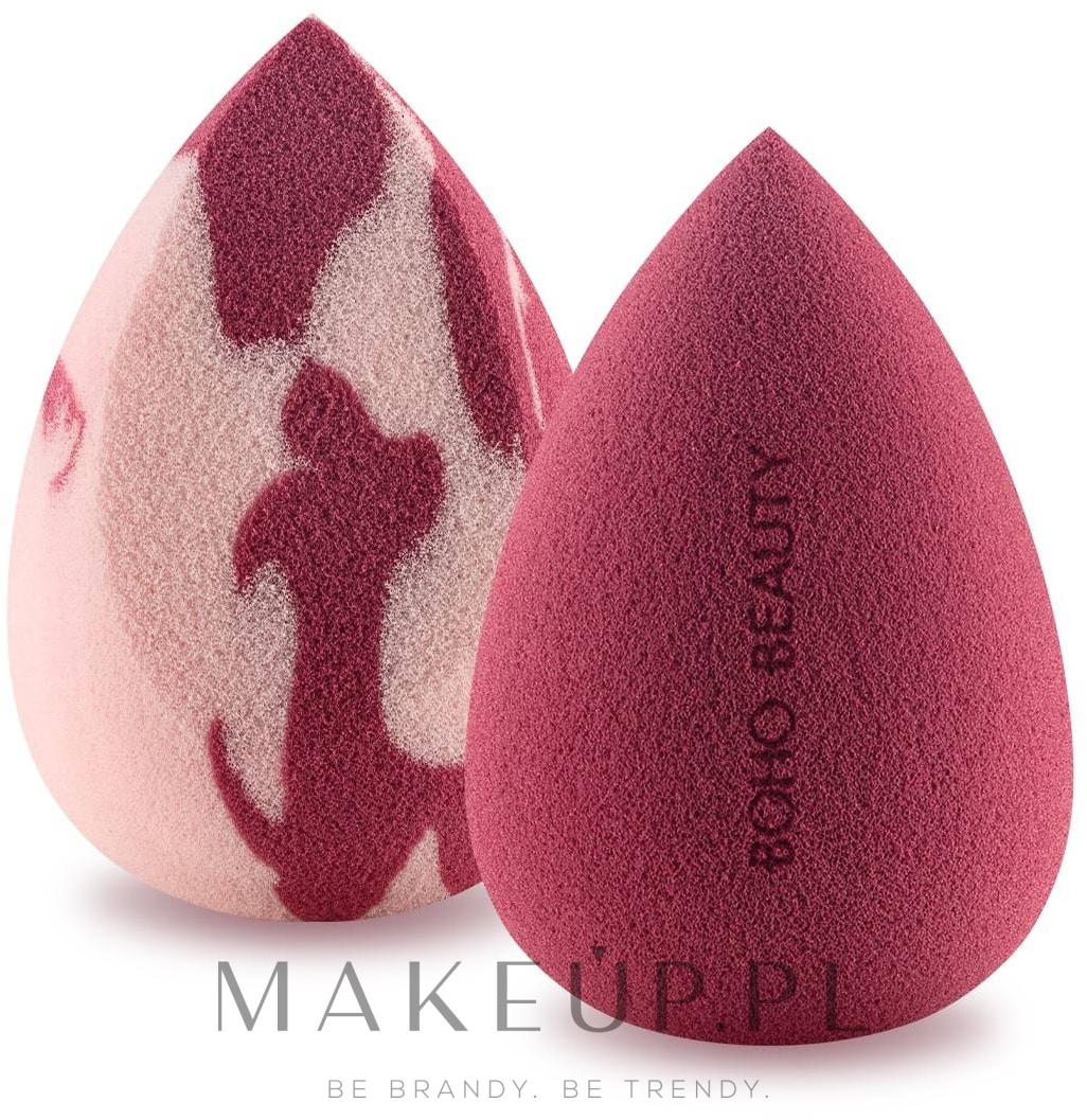 Zestaw gąbek do makijażu średnia ścięta, jagodowo-pudrowo różowa + jagodowa - Boho Beauty Bohoblender Berry Regular + Pinky Berry Medium Cut — Zdjęcie 2 szt.