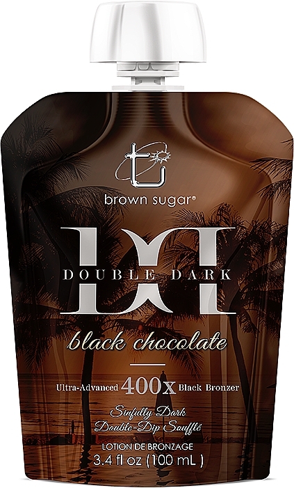 Lotion do opalania w solarium z ultra ciemnymi bronzerami - Brown Sugar Double Black Chocolate 400X — Zdjęcie N1
