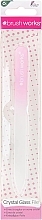 Szklany pilnik do paznokci, biało-różowy - Brushworks Glass Nail File — Zdjęcie N1