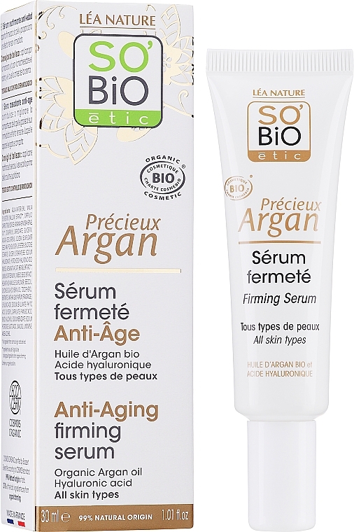 Ujędrniające serum przeciwzmarszczkowe do twarzy - So'Bio Etic Argan Anti-Age Firming Serum — Zdjęcie N2