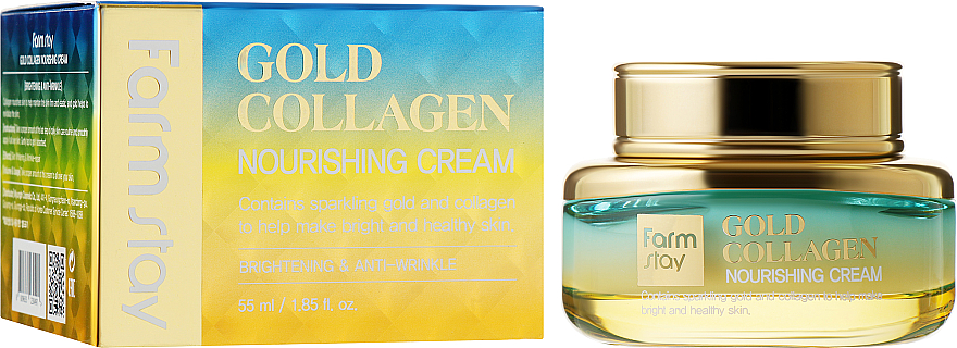 Odżywczy krem do twarzy z kolagenem i złotem - FarmStay Gold Collagen Nourishing Cream — Zdjęcie N2