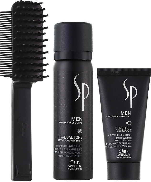 Zestaw dla mężczyzn - Wella SP Men Gradual Tone Brown (hair/mousse 60 ml + shm 30 ml + brush) — Zdjęcie N2