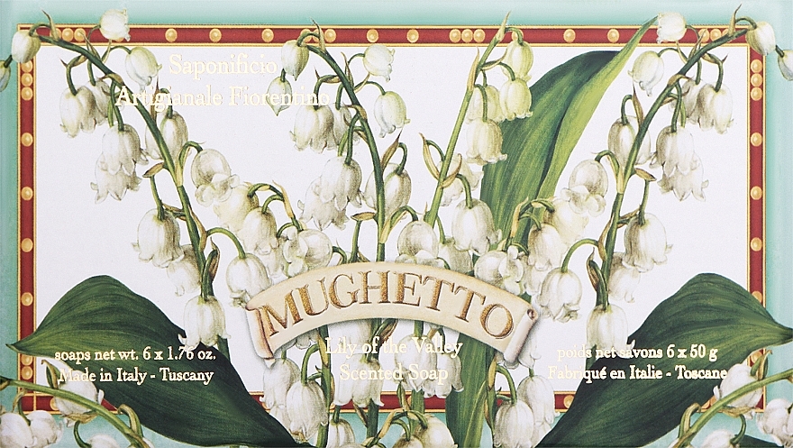 Zestaw mydeł w kostce Konwalia - Saponificio Artigianale Fiorentino Lily Of The Valley (6 x soap 50 g) — Zdjęcie N1