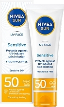 Krem ochronny do twarzy dla skóry wrażliwej SPF 50 - NIVEA SUN Sensitive — Zdjęcie N1