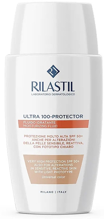 Nawilżający fluid do opalania - Rilastil Sun System Ultra 100-Protector Fluid SPF 50 Universal Color — Zdjęcie N1